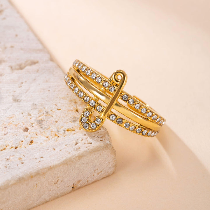 Pin Me Glam Gold Ring