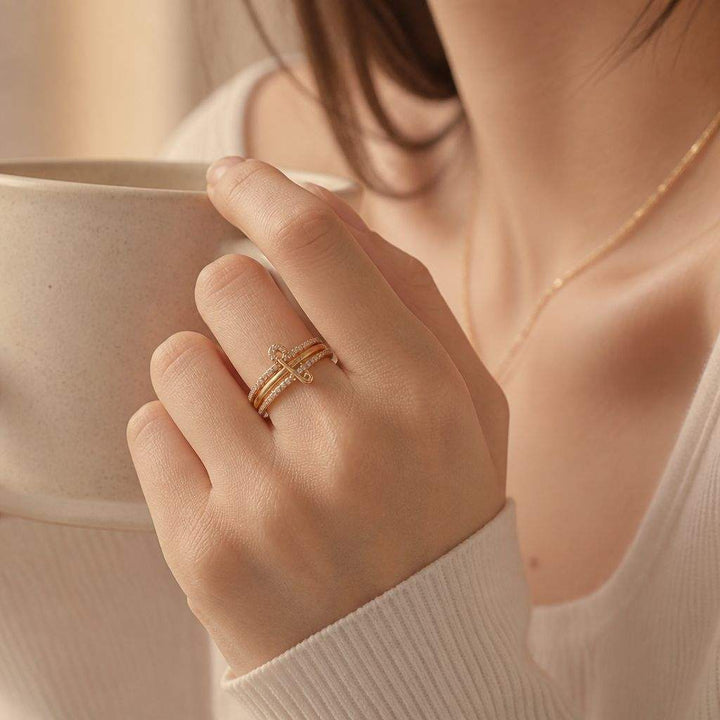 Pin Me Glam Gold Ring
