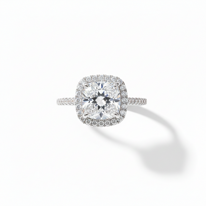 Silver Shimmering  Cushion-Cut Ring - Salty Accessories