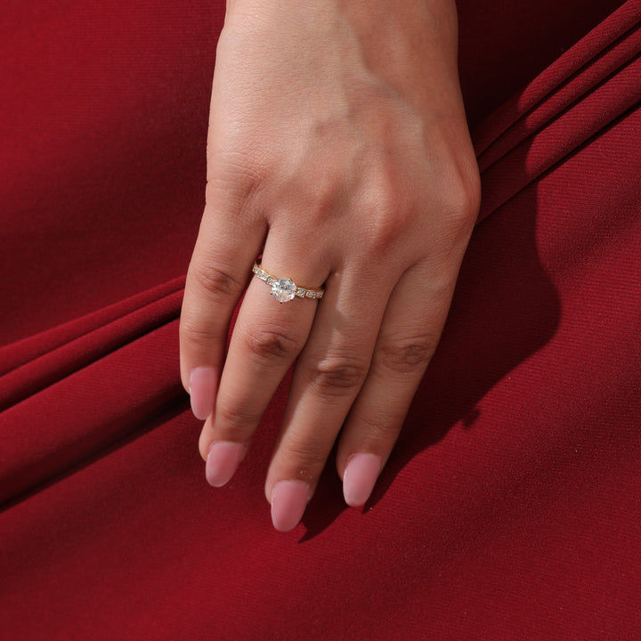 Gold Diamond Ring With Valentine Box - Salty Accessories