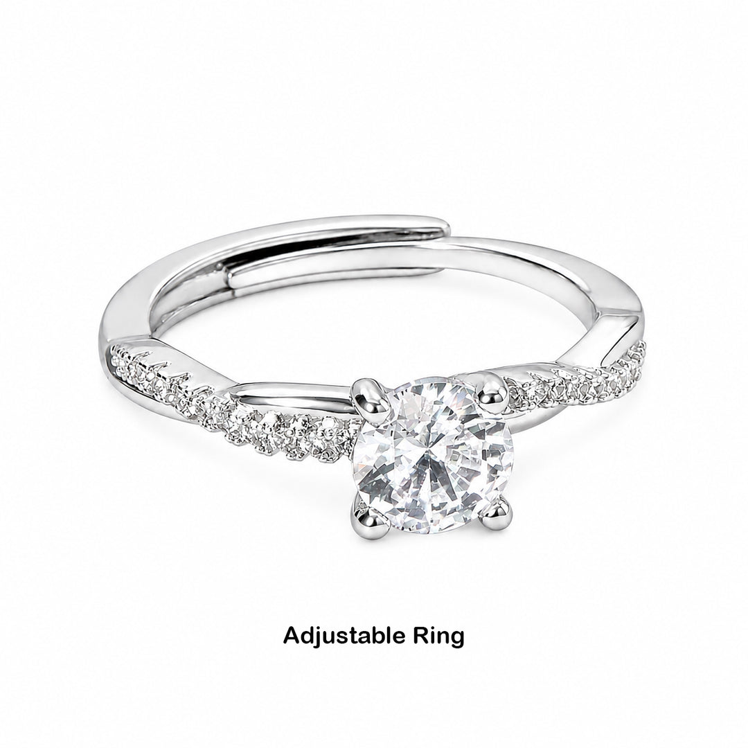 Ethereal Twist Silver Solitaire Ring