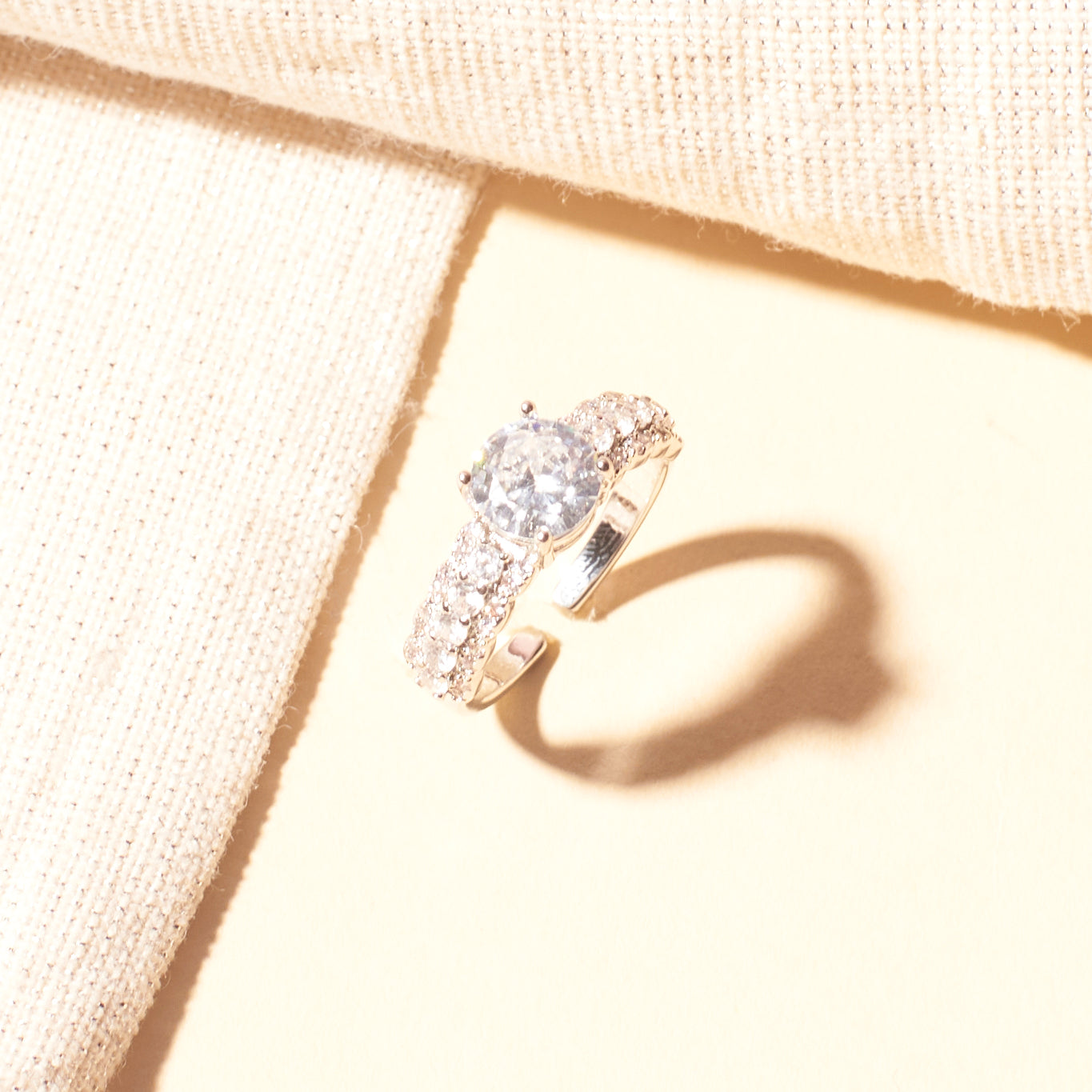 Silver Solitaire Majestic Sparkle Ring | Salty – Salty Accessories