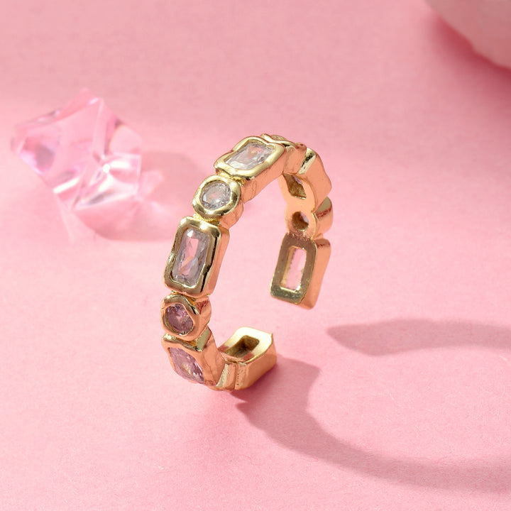 Lustrous Multi-Stone Gold Ring