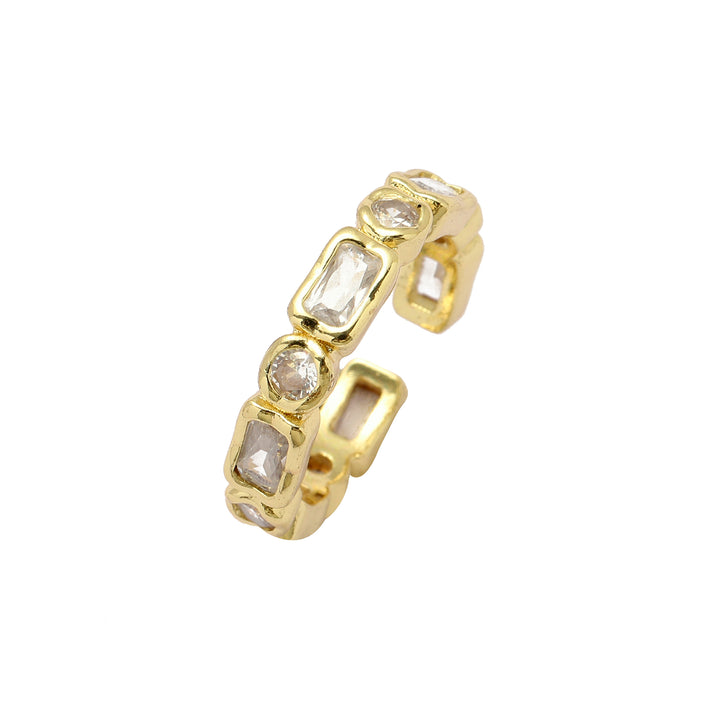 Lustrous Multi-Stone Gold Ring