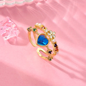 Gemstone Heart Blue Ring