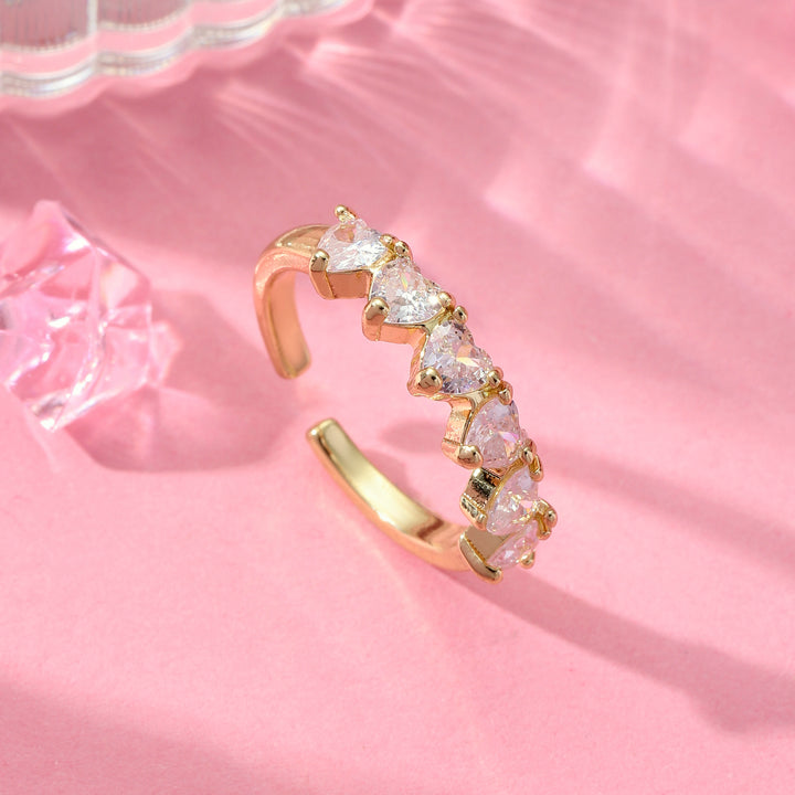 Romantic  Heart Diamonds Ring