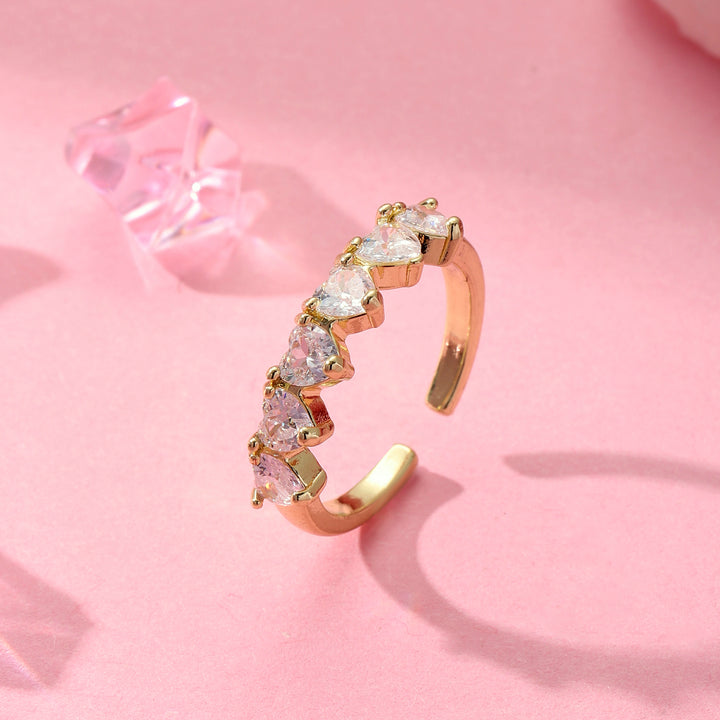 Romantic  Heart Diamonds Ring