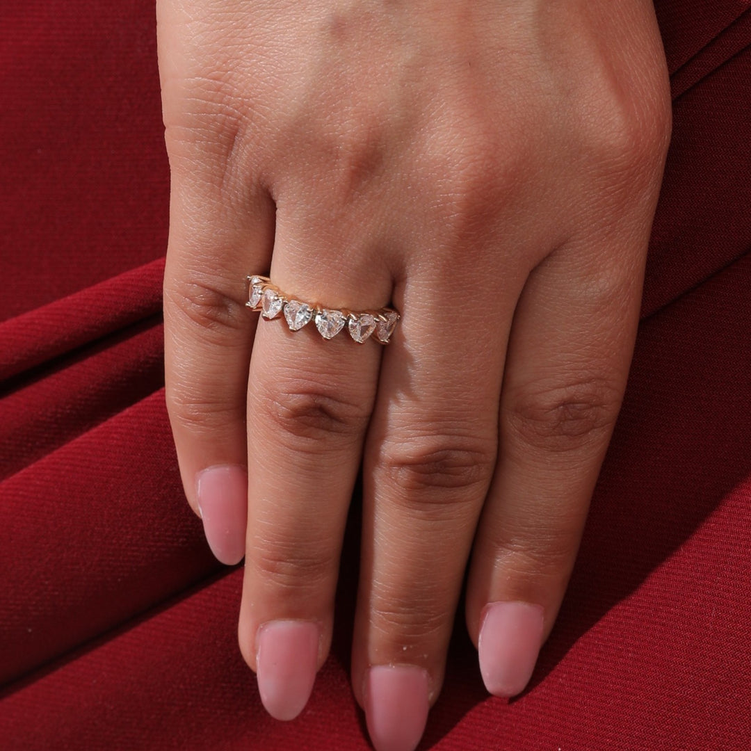 Romantic  Heart Diamonds Ring - Salty Accessories