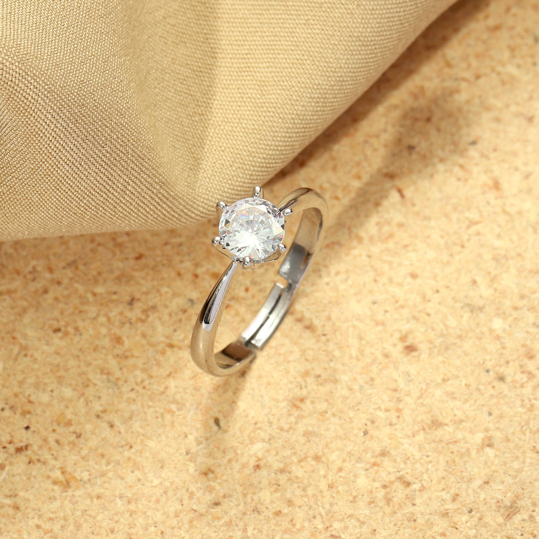 Radiant Spark Crystal Ring for Couple