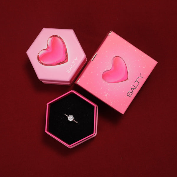 Luster Silver Promise Ring With Valentine Box