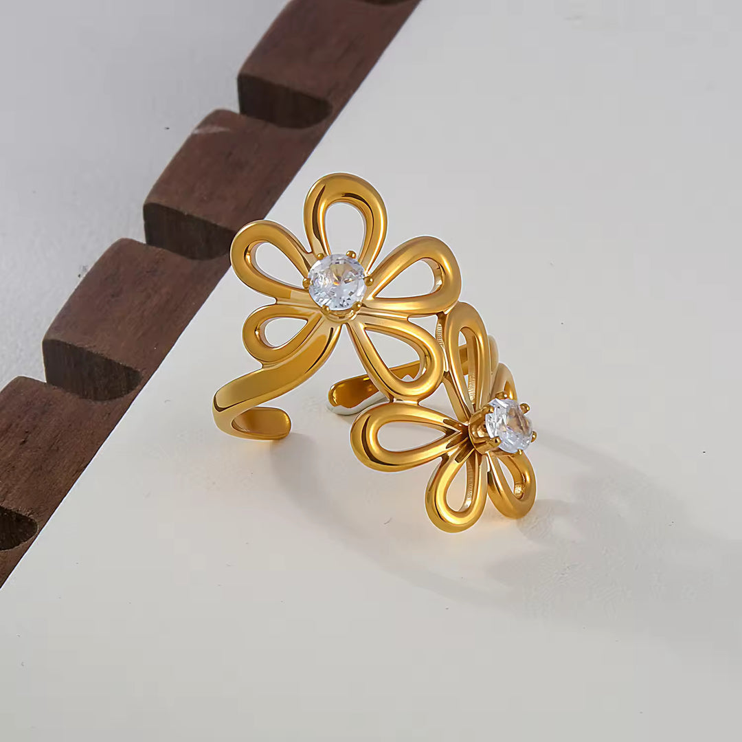 Blooming Besties Crystal Flower Ring