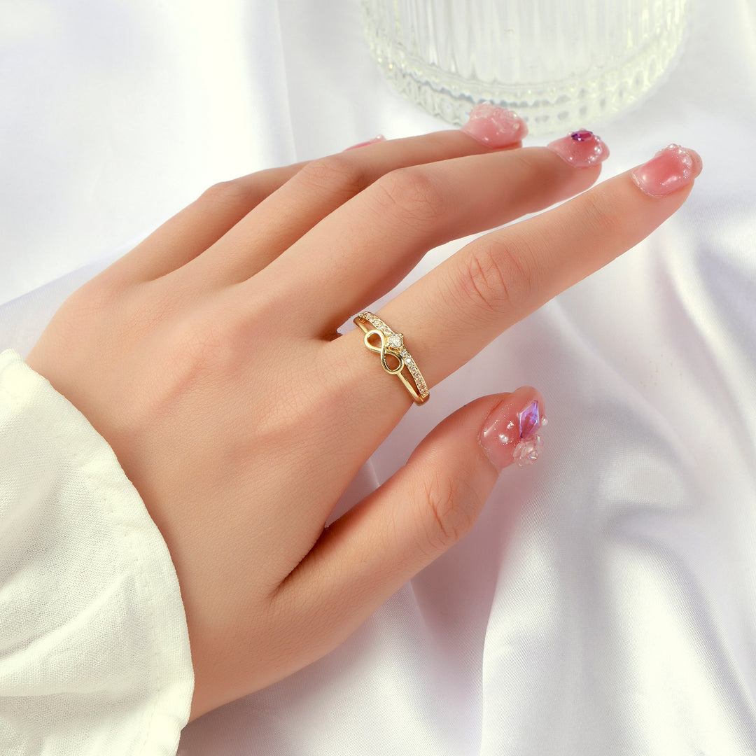 Golden Love Infinity Ring