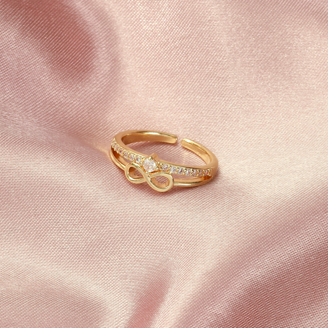 Golden Love Infinity Ring