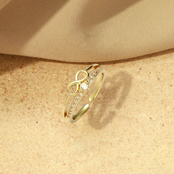Golden Love Infinity Ring