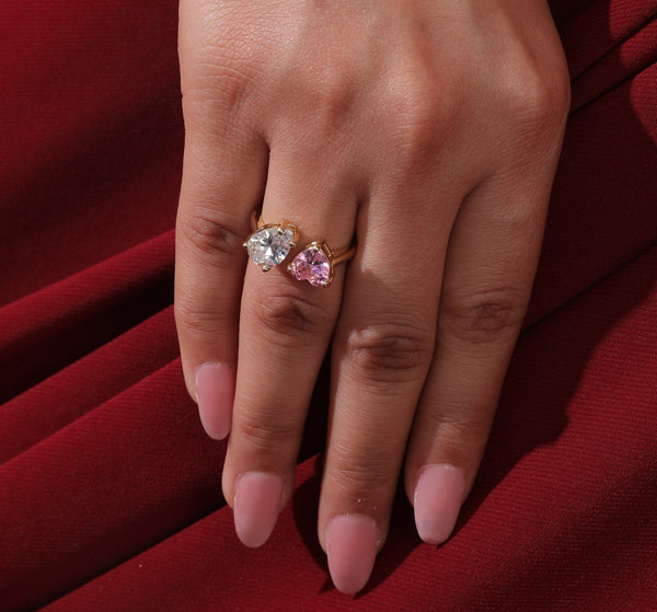 Double Crystal Toi-et-Moi Ring