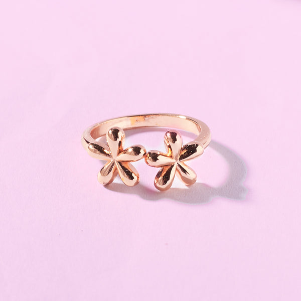 You and me  Floral RoseGold Ring