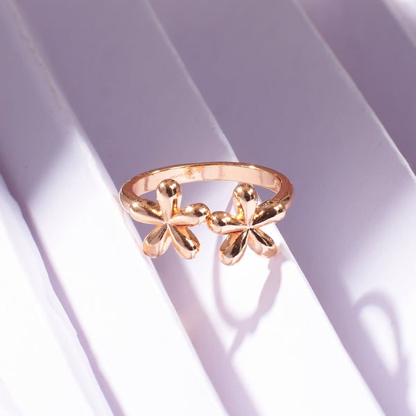 You and me  Floral RoseGold Ring