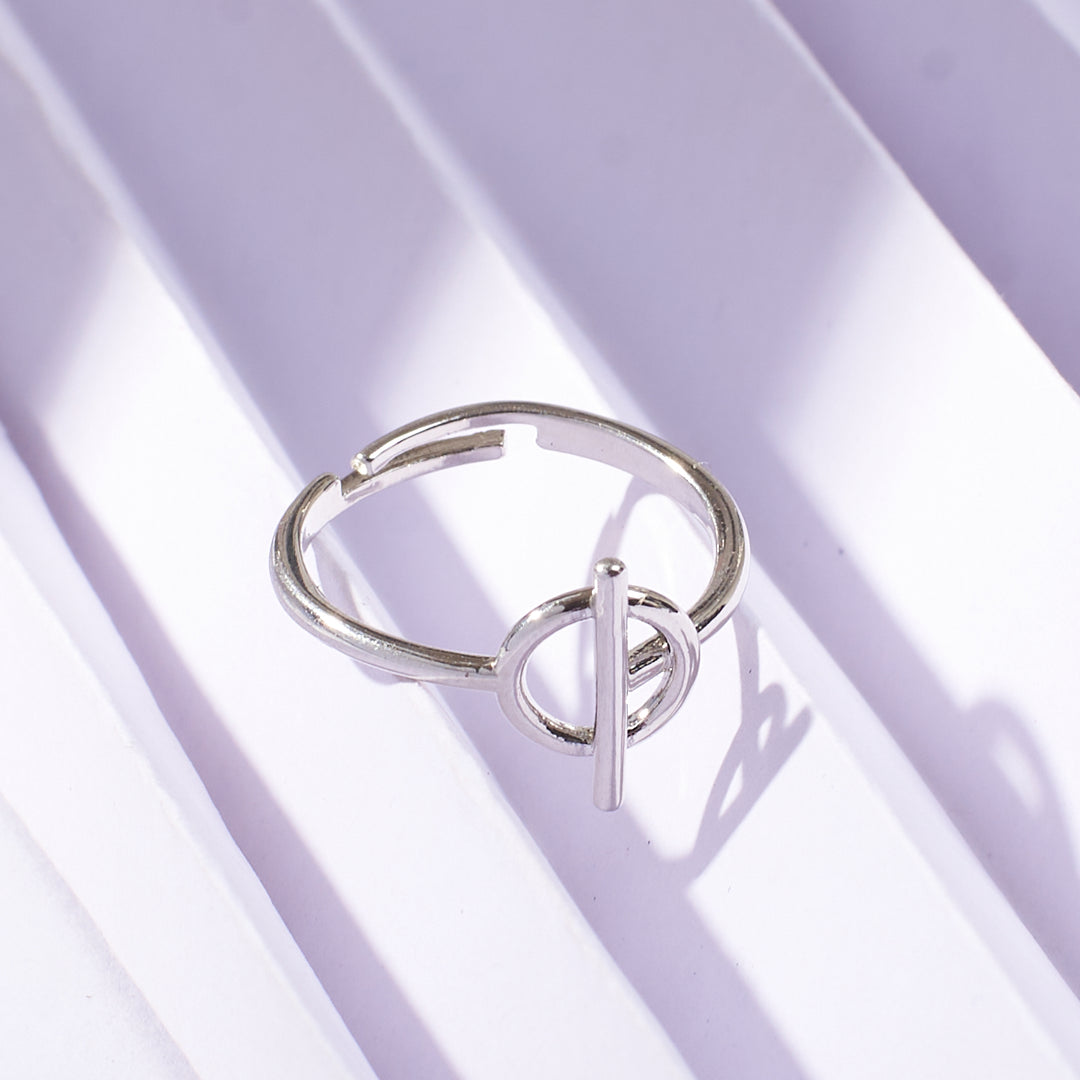With You Toggle Silver Ring