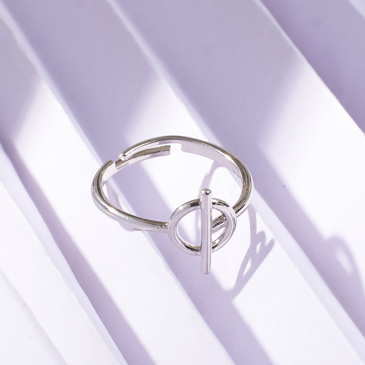 With You Toggle Silver Ring