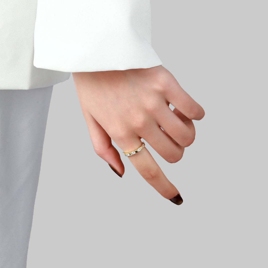 Golden Multi Stone Ring