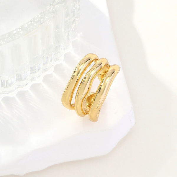 Trendy Golden Multi Spiral Ring