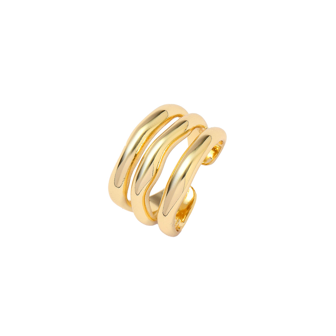 Trendy Golden Multi Spiral Ring