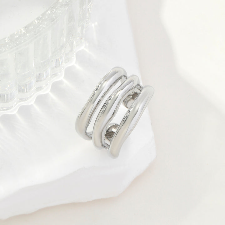 Trendy Golden Multi Spiral Ring