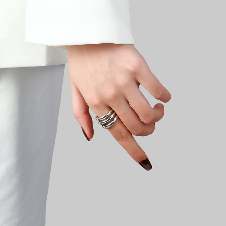 Trendy Golden Multi Spiral Ring