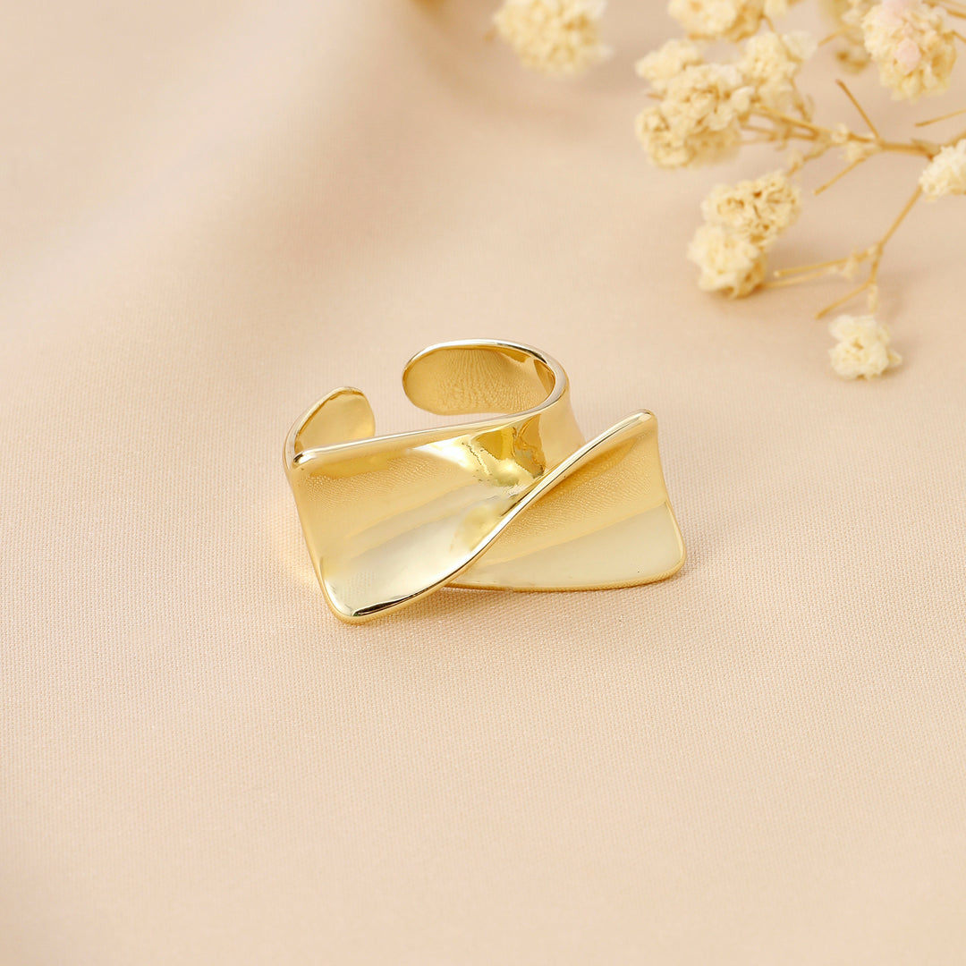 Gilded Statement Curve Ring