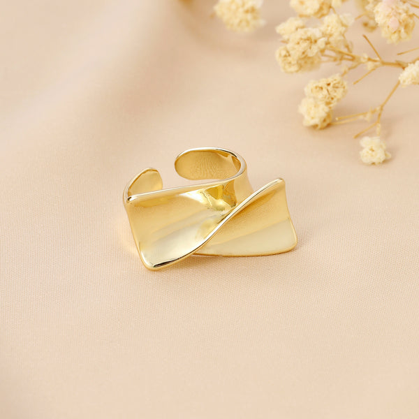 Gilded Statement Curve Ring