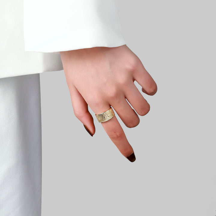 Serpent Skin Gold Ring