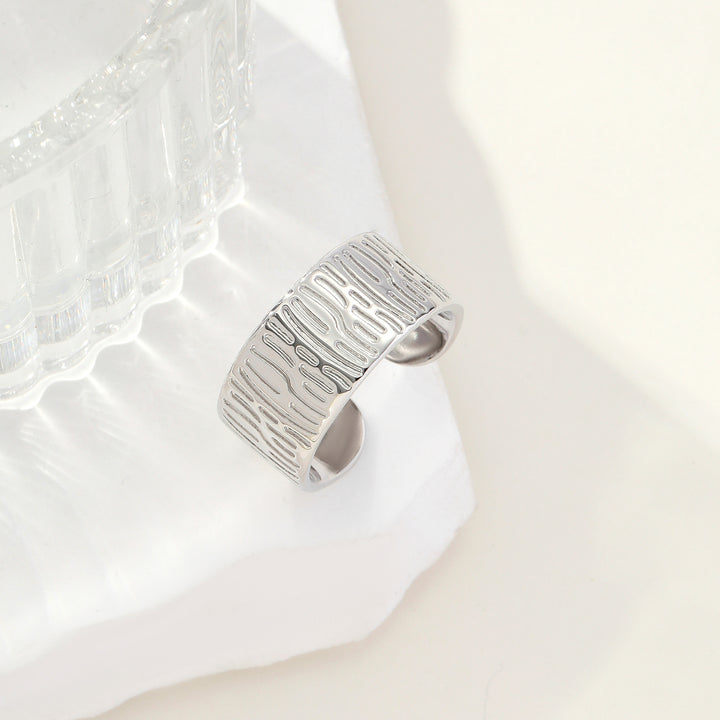 Serpent Skin Silver Ring