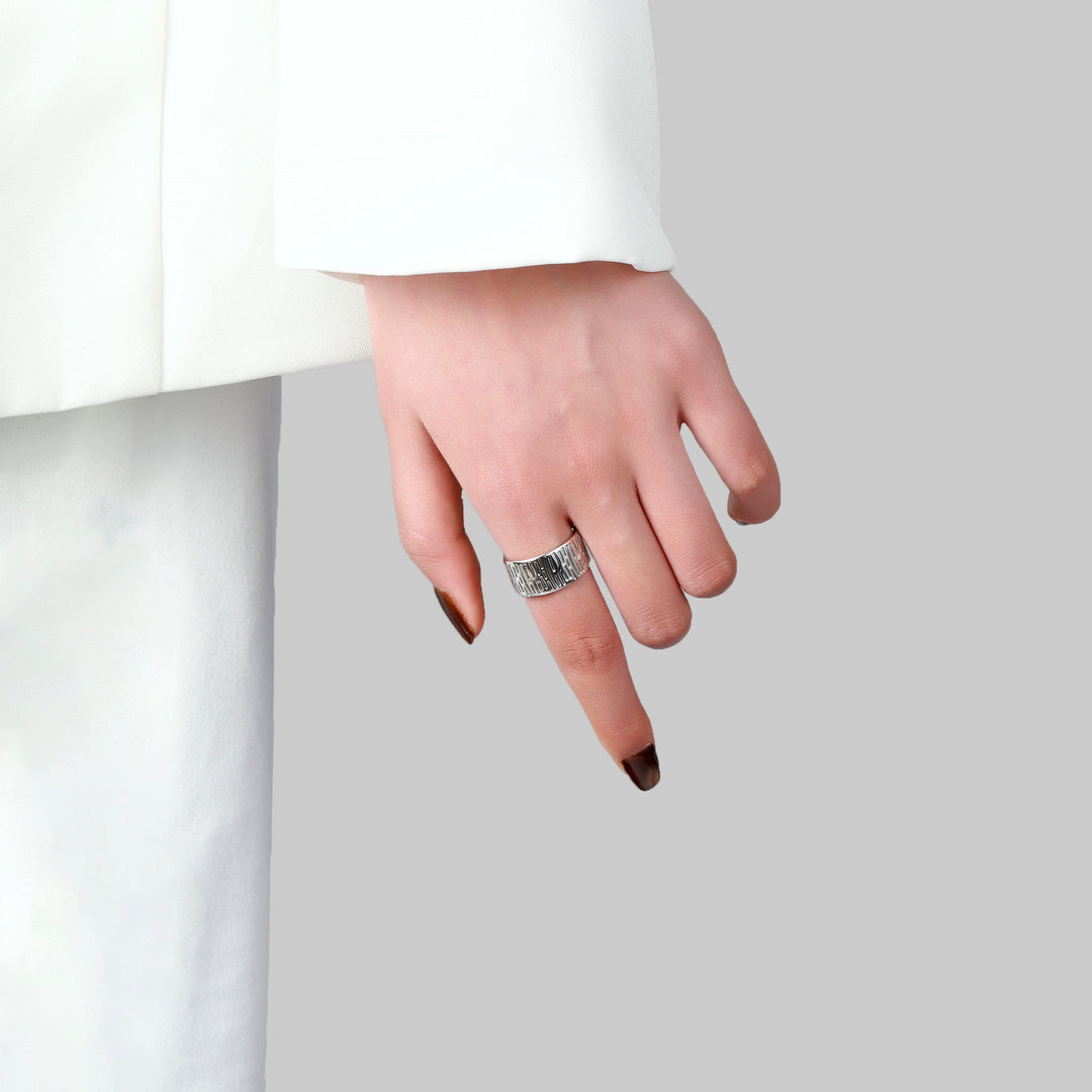 Serpent Skin Silver Ring