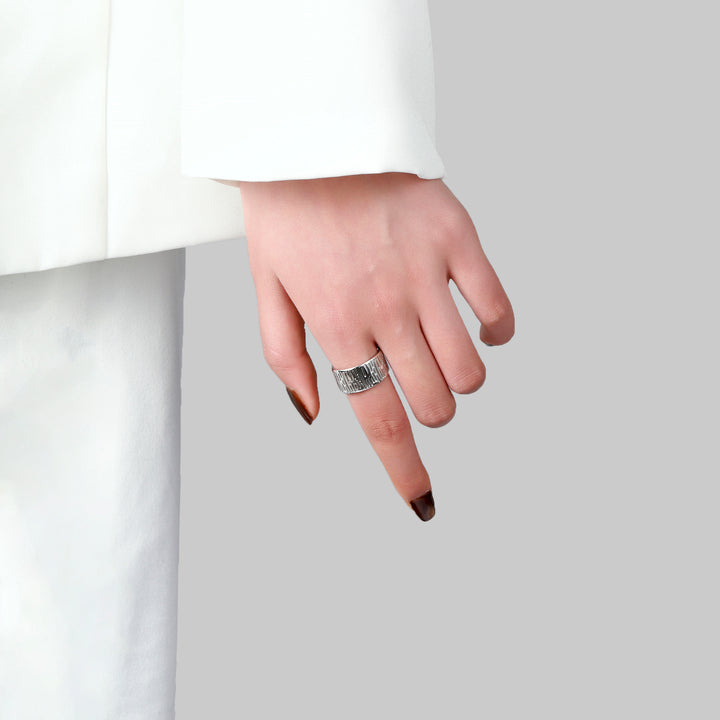Serpent Skin Silver Ring