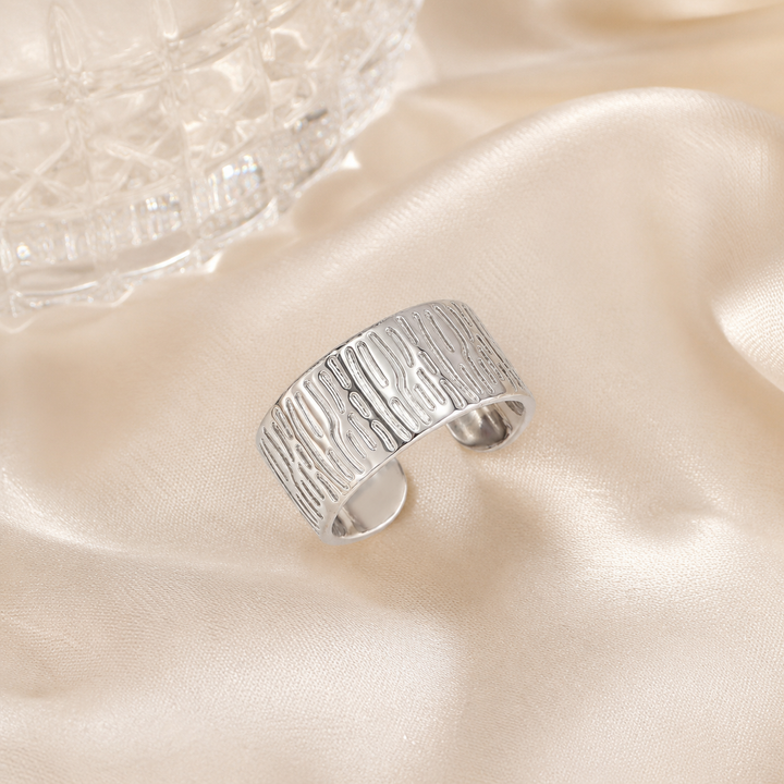 Serpent Skin Silver Ring