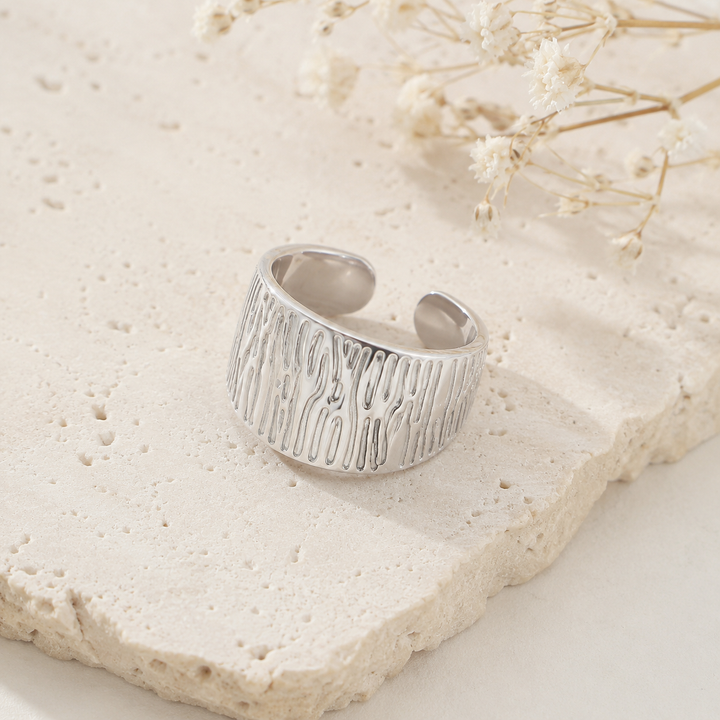 Serpent Skin Silver Ring