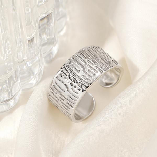 Serpent Skin Silver Ring