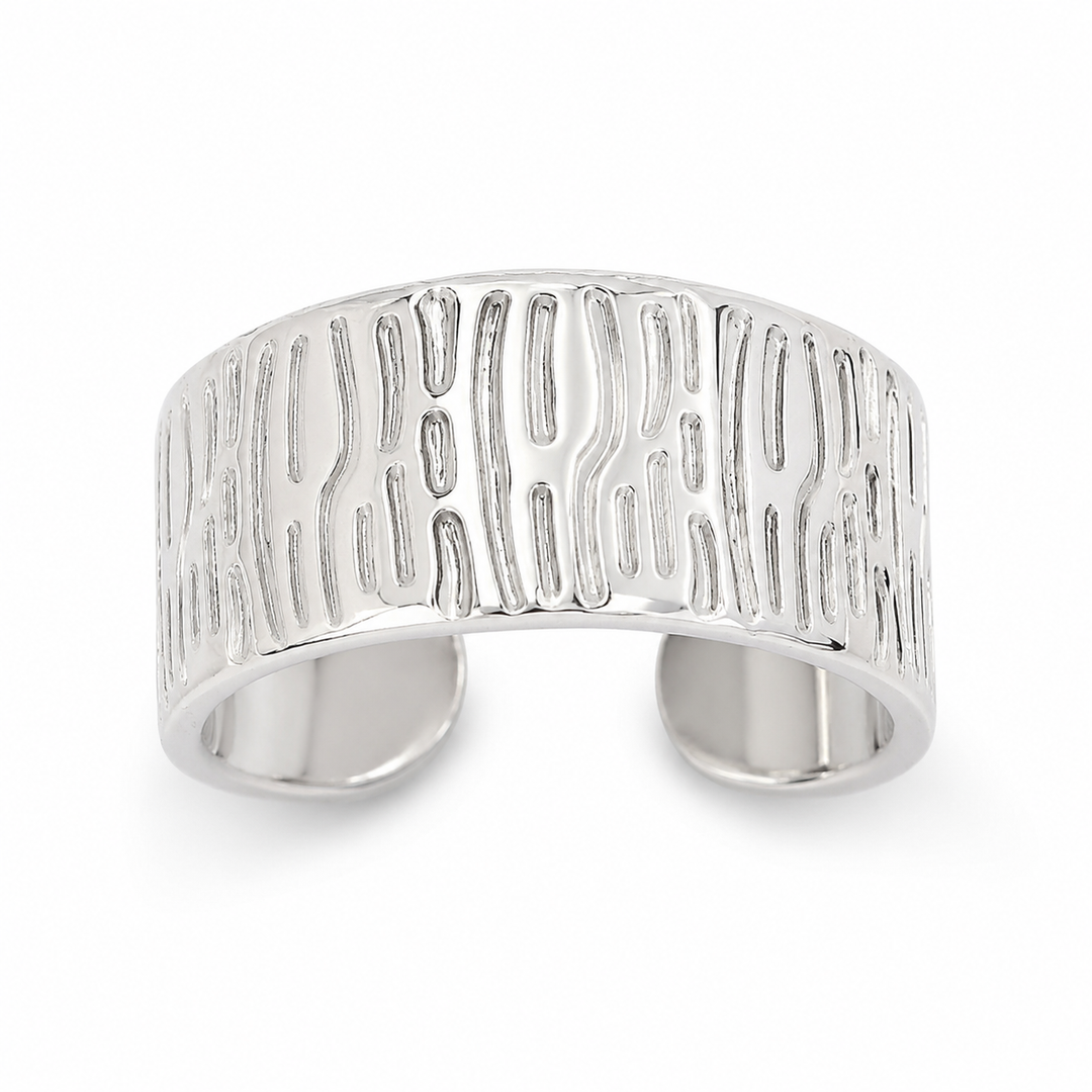 Serpent Skin Silver Ring
