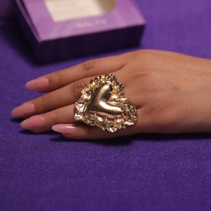 Lace Open Heart Ring