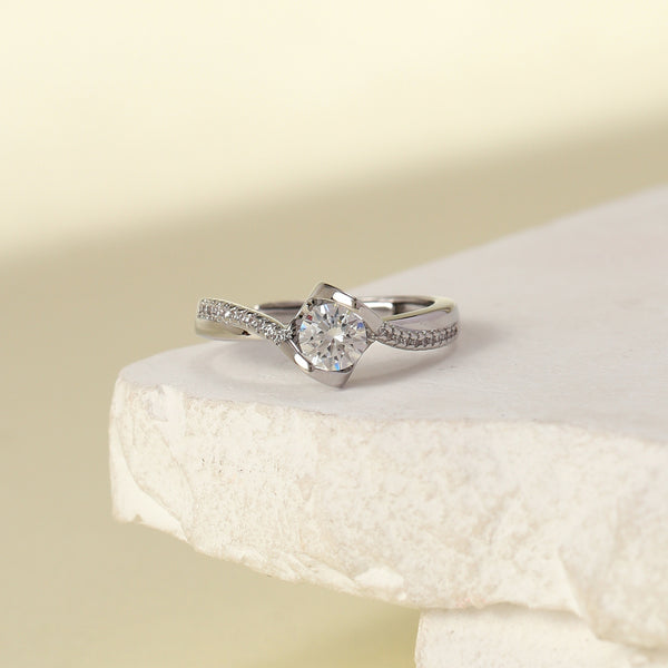 Luna Crest Solitaire Ring