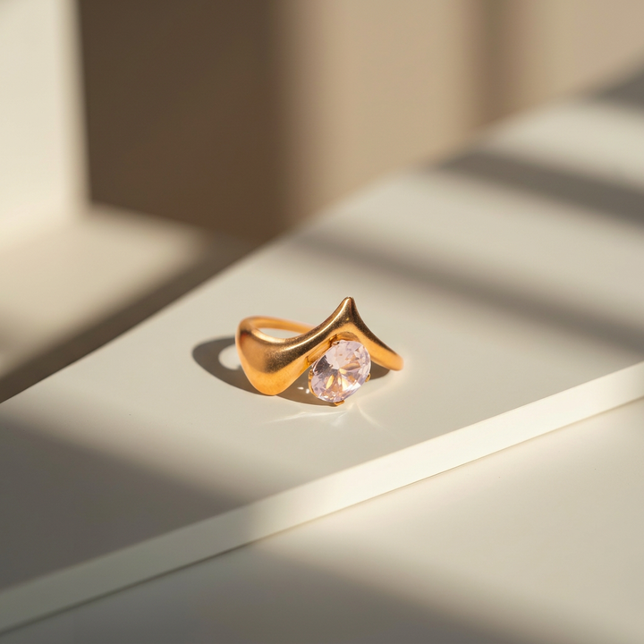 Diamond Drama Solitaire Adjustable Ring