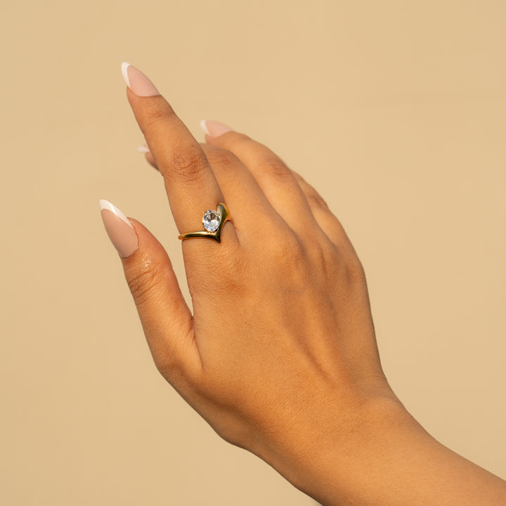 Diamond Drama Solitaire Adjustable Ring