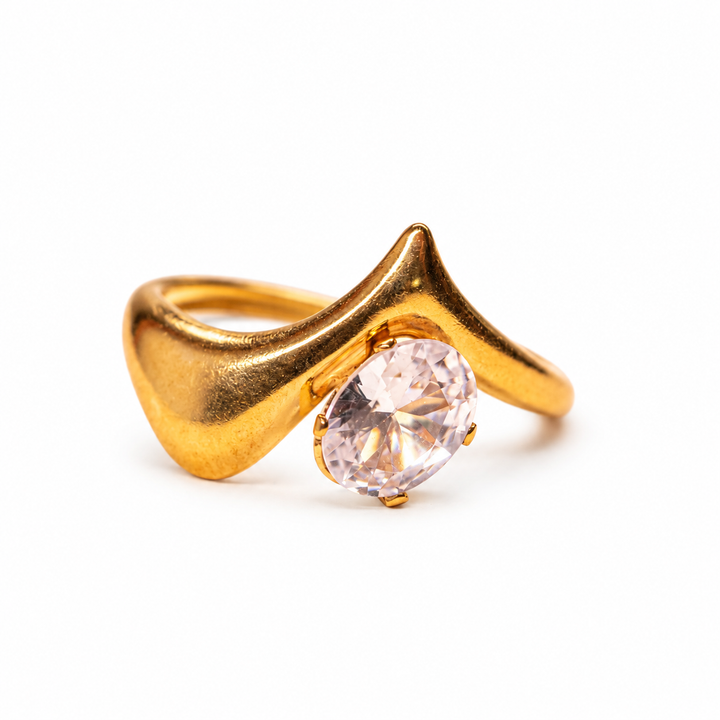 Diamond Drama Solitaire Adjustable Ring