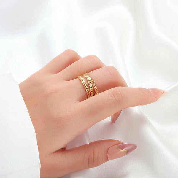 Golden Link Duo Ring