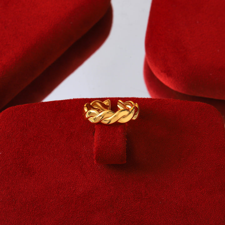 Golden Twist Adjustable Ring