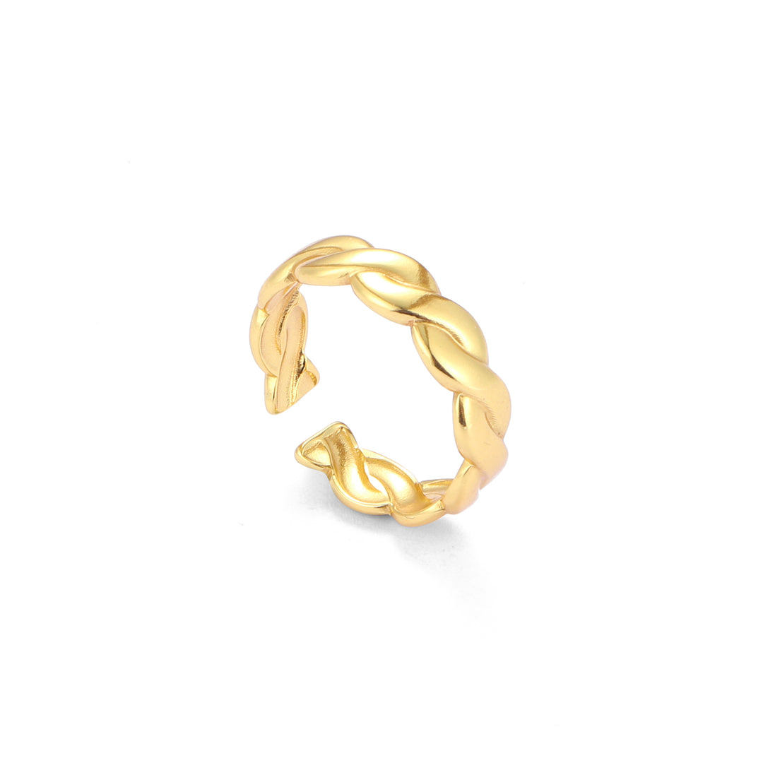 Golden Twist Adjustable Ring