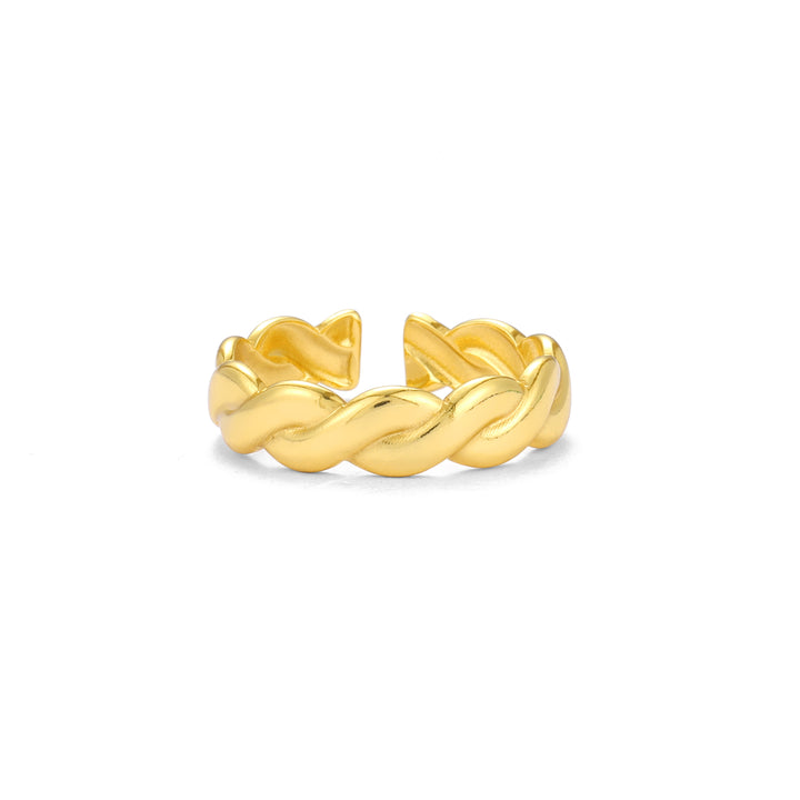 Golden Twist Adjustable Ring