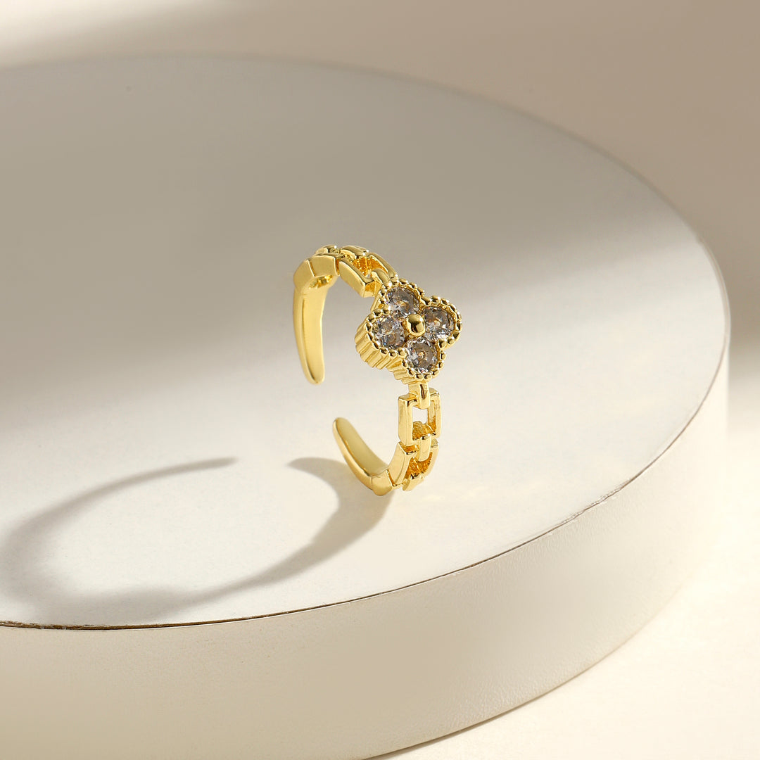 Adjustable Bloom Link Ring