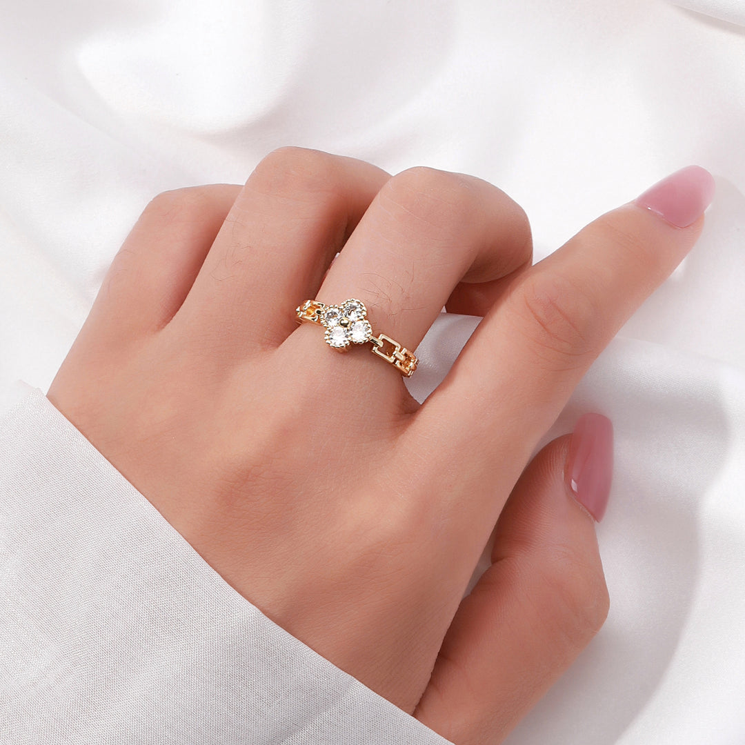Adjustable Bloom Link Ring