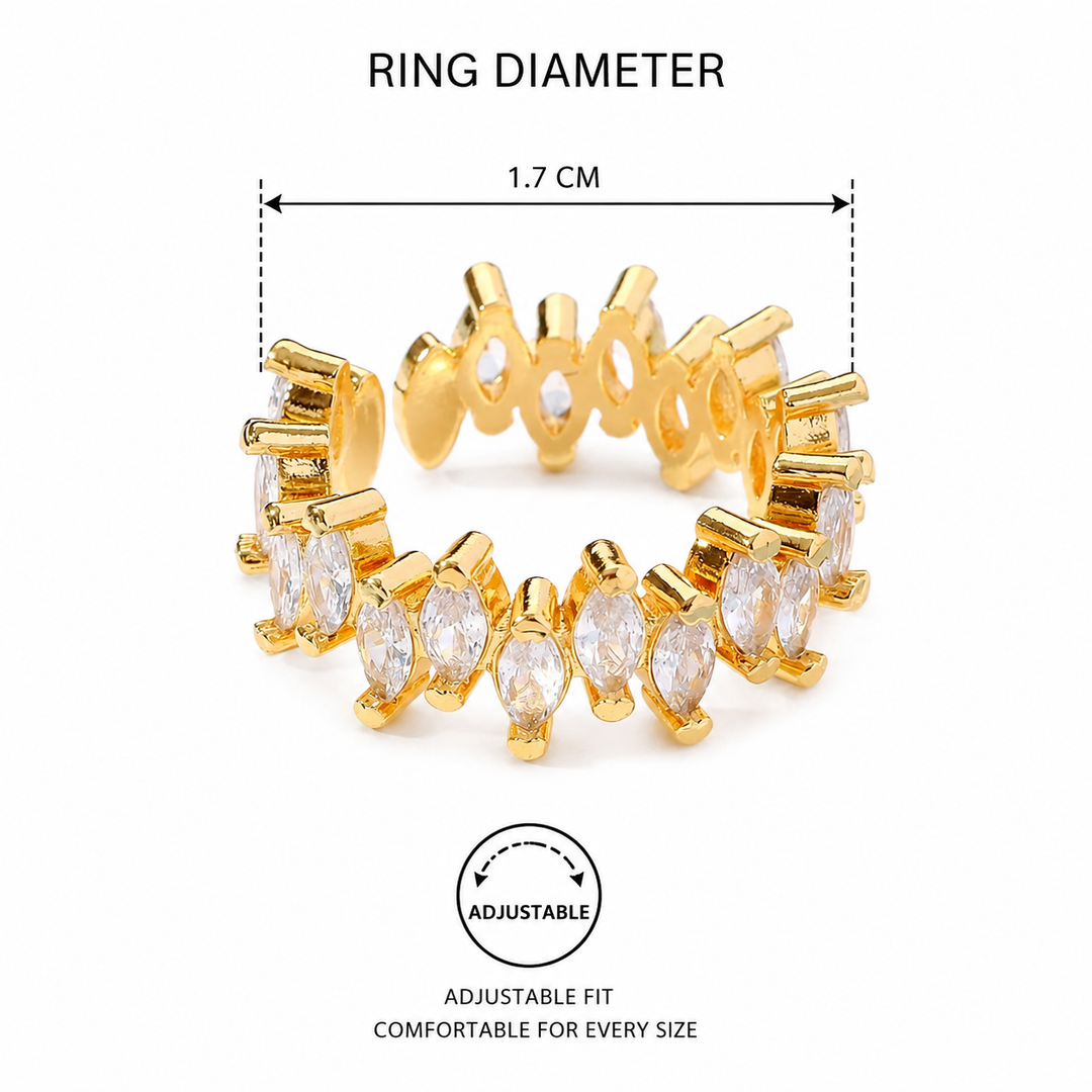 Elara Crystal Adjustable Tennis Ring